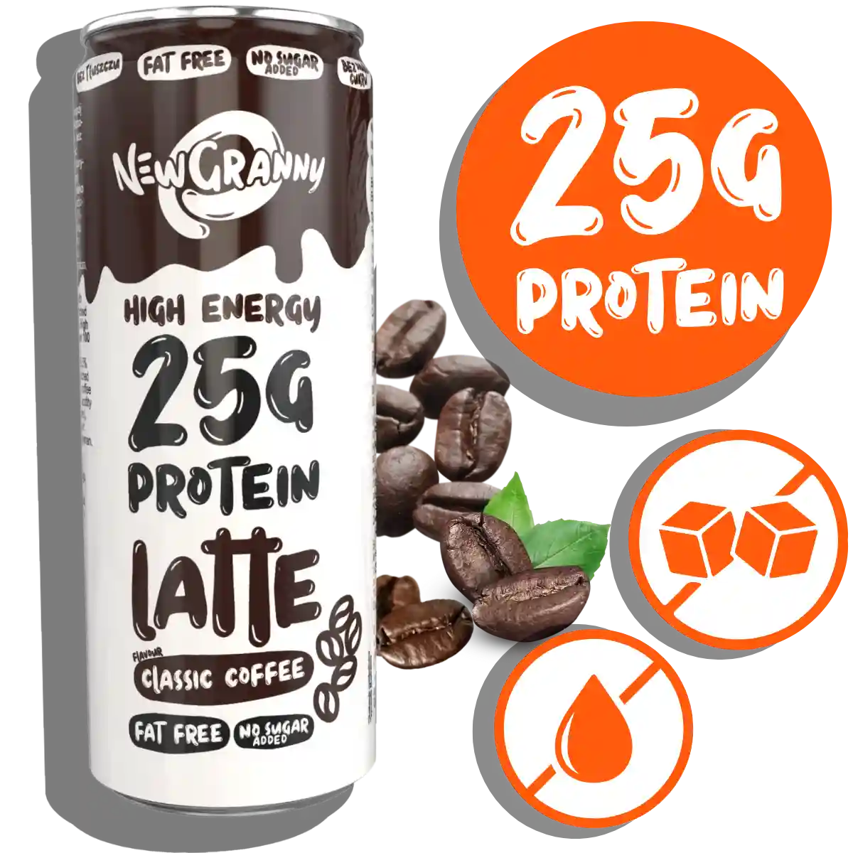 NewGranny Protein Latte – kawa proteinowa w puszce 250 ml, 25 g białka