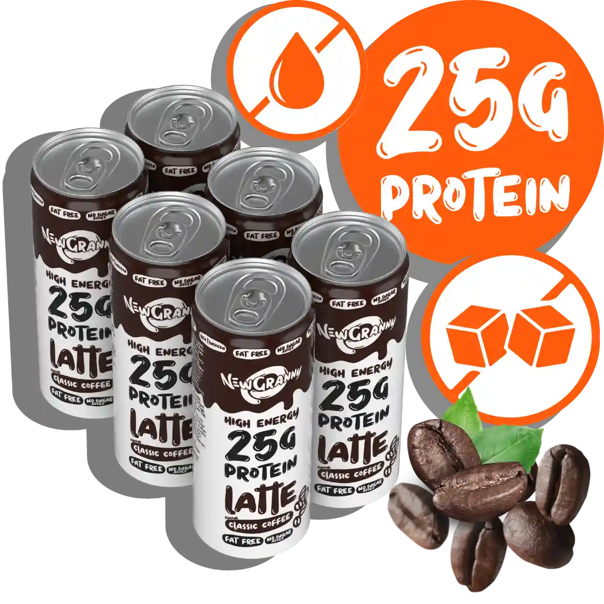 Zestaw 6 puszek × NewGranny Protein Latte – codzienna dawka energii i białka
