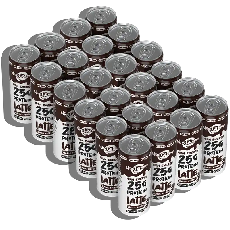 Karton 24 puszki × NewGranny Protein Latte – dla biura, klubu fitness lub sklepu