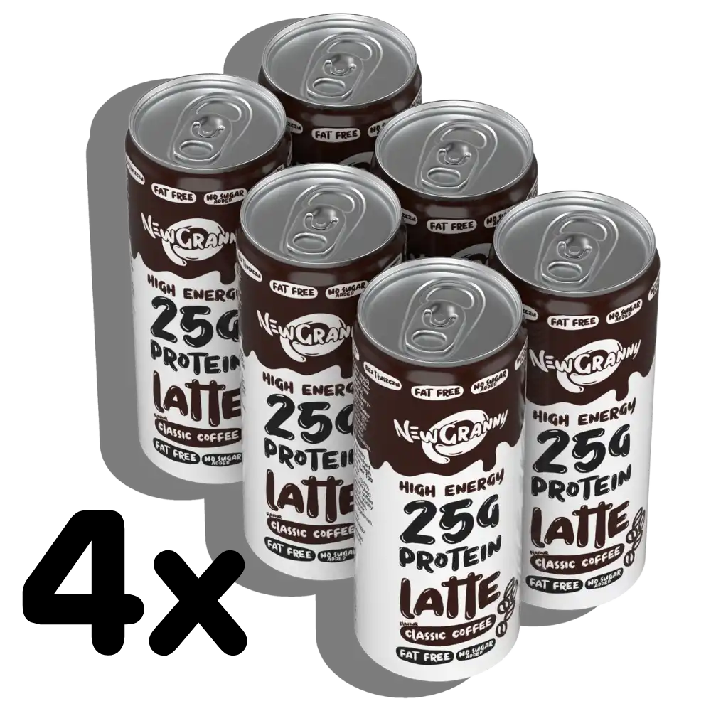 Karton 24 puszki × NewGranny Protein Latte – dla biura, klubu fitness lub sklepu