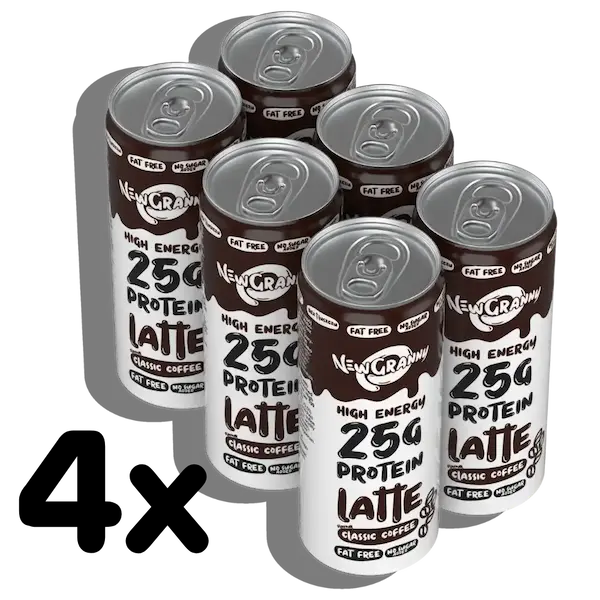 Karton 24 puszki × NewGranny Protein Latte – dla biura, klubu fitness lub sklepu