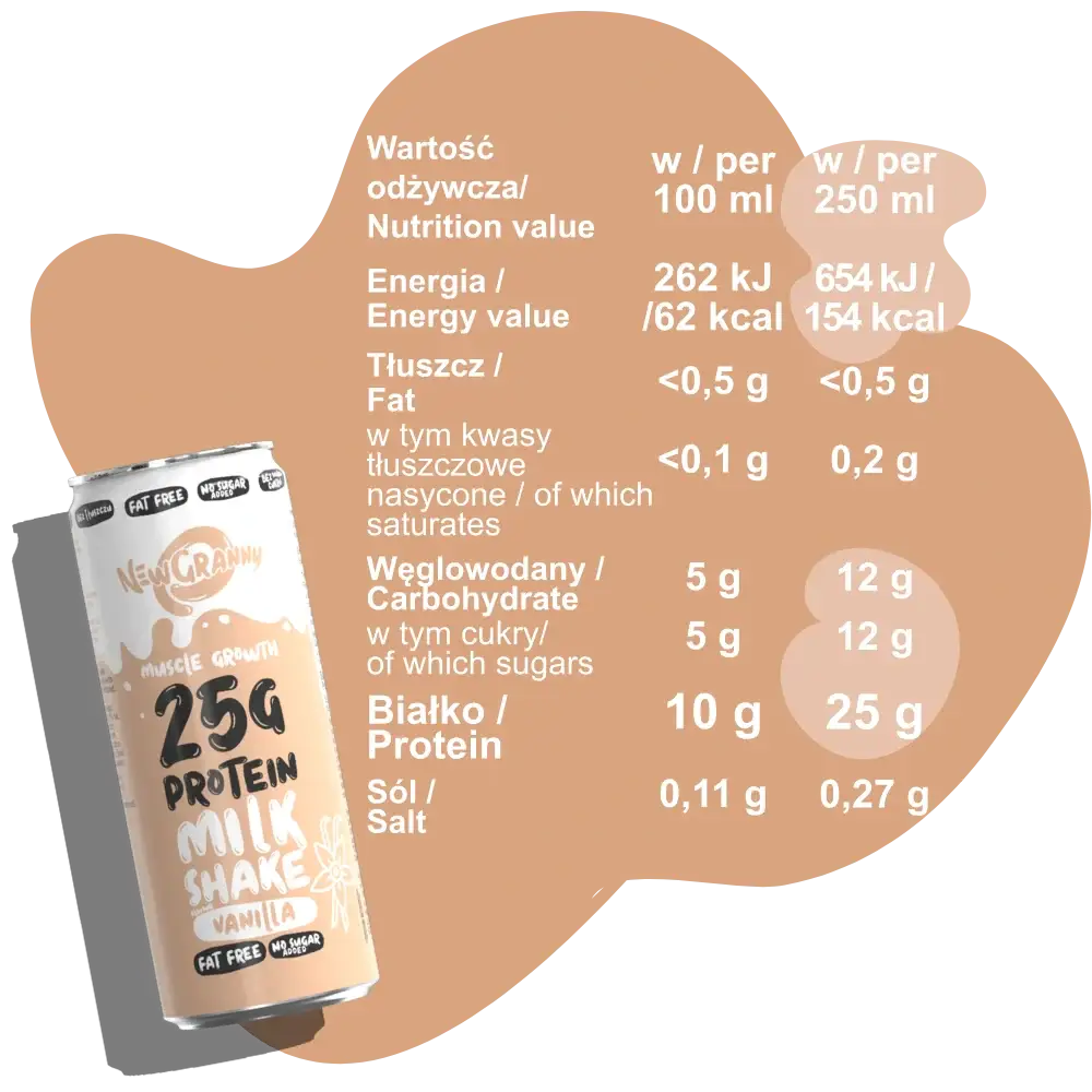 NewGranny Protein MilkShake 25g Vanilla 6-pak
